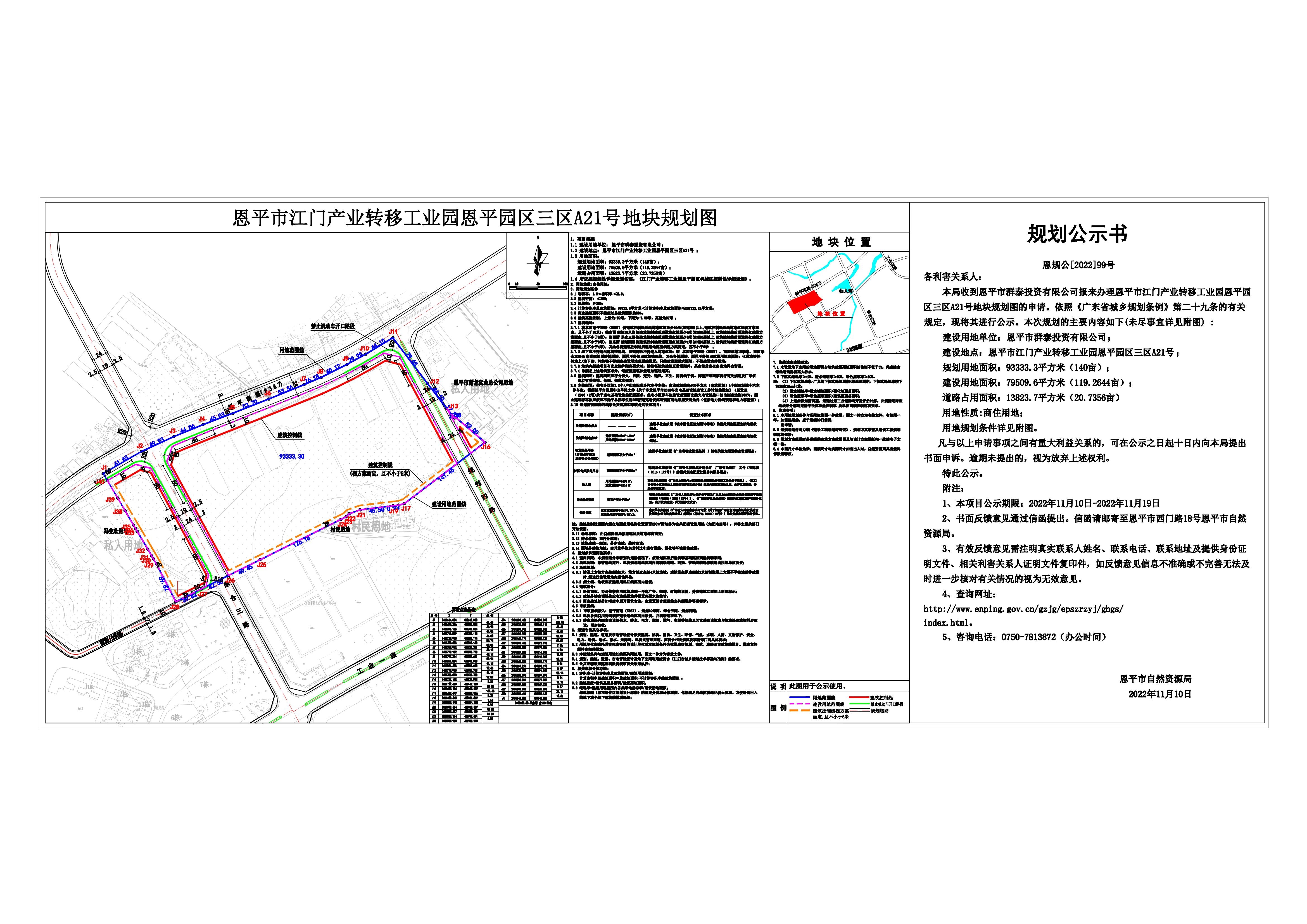 恩規(guī)公[2022]99號 規(guī)劃公示書 （恩平市江門產(chǎn)業(yè)轉(zhuǎn)移工業(yè)園恩平園區(qū)三區(qū)A21號）_00.jpg
