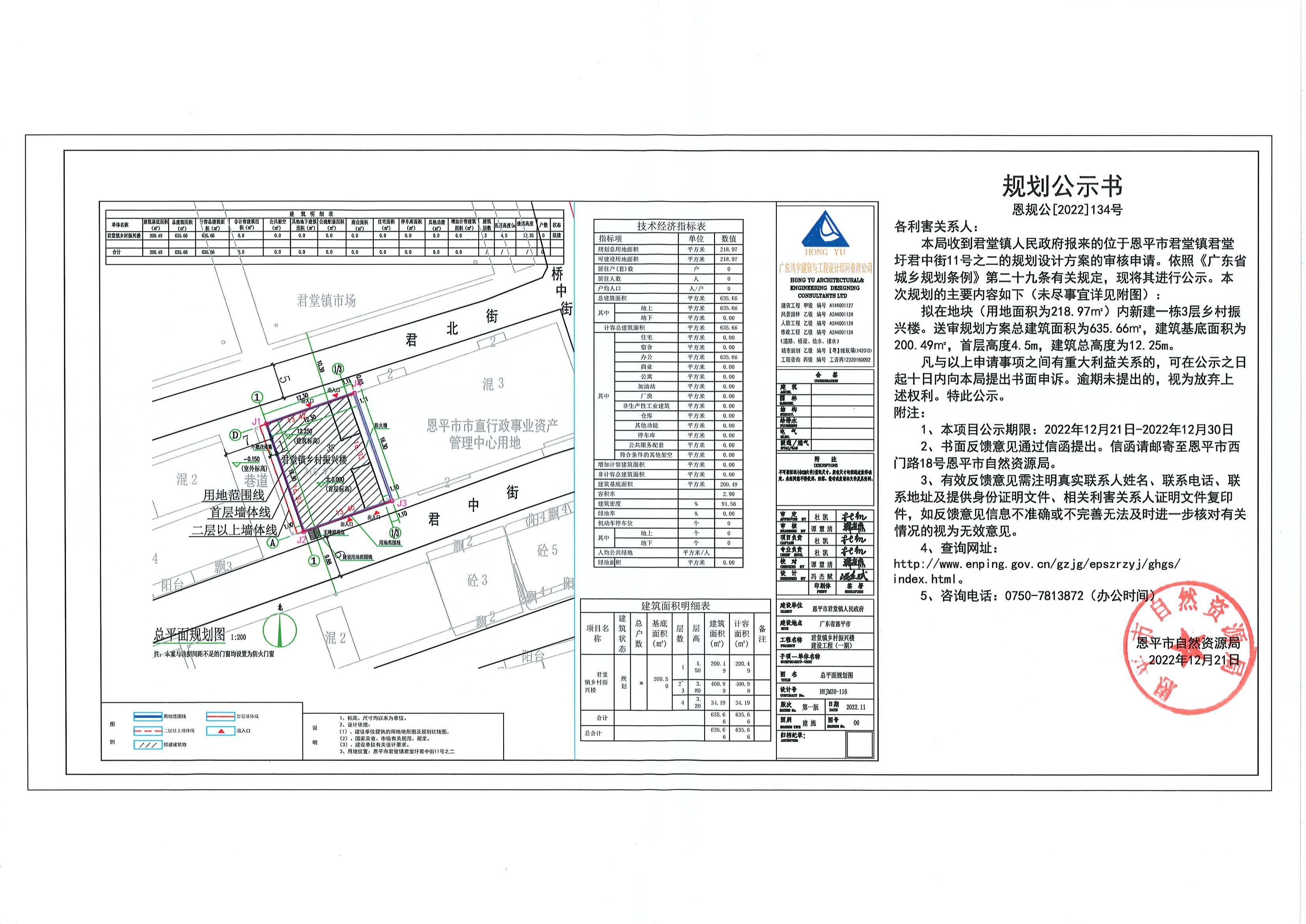 恩規(guī)公【2022】134號(hào) 規(guī)劃公示書(shū) 【恩平市君堂鎮(zhèn)君堂圩君中街11號(hào)之二】_00.jpg