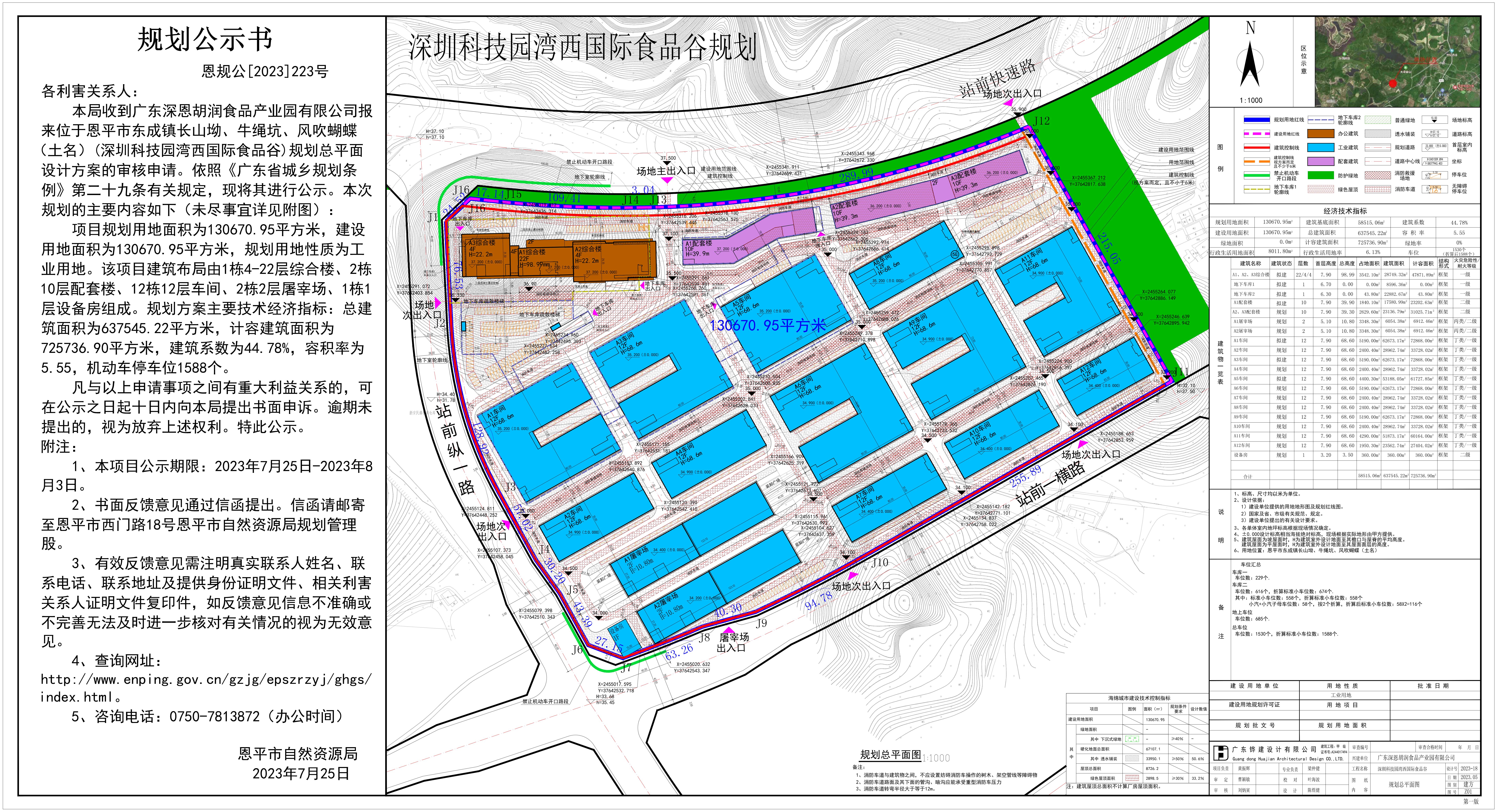223.關于恩平市東成鎮(zhèn)長山坳、牛繩坑、風吹蝴蝶（土名）（深圳科技園灣西國際食品谷）規(guī)劃總平面設計方案的公示_00.jpg