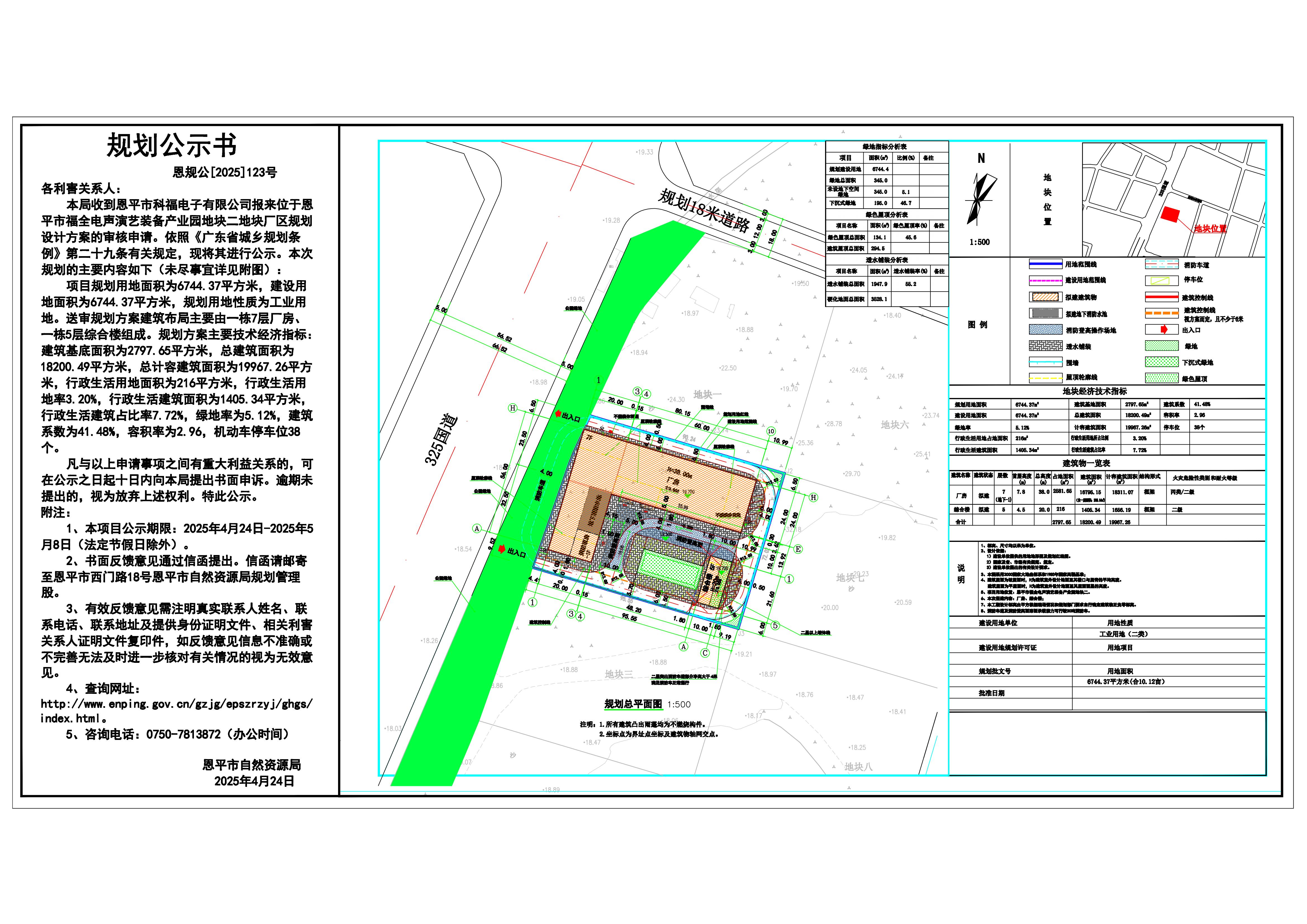 恩規(guī)公[2025]123號 規(guī)劃公示書 關(guān)于恩平市福全電聲演藝裝備產(chǎn)業(yè)園地塊二(恩平市科福電子有限公司）的公示.jpg